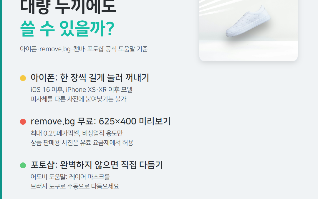 무료 누끼 사이트·아이폰 누끼따기, 대량 누끼에도 쓸 수 있을까요